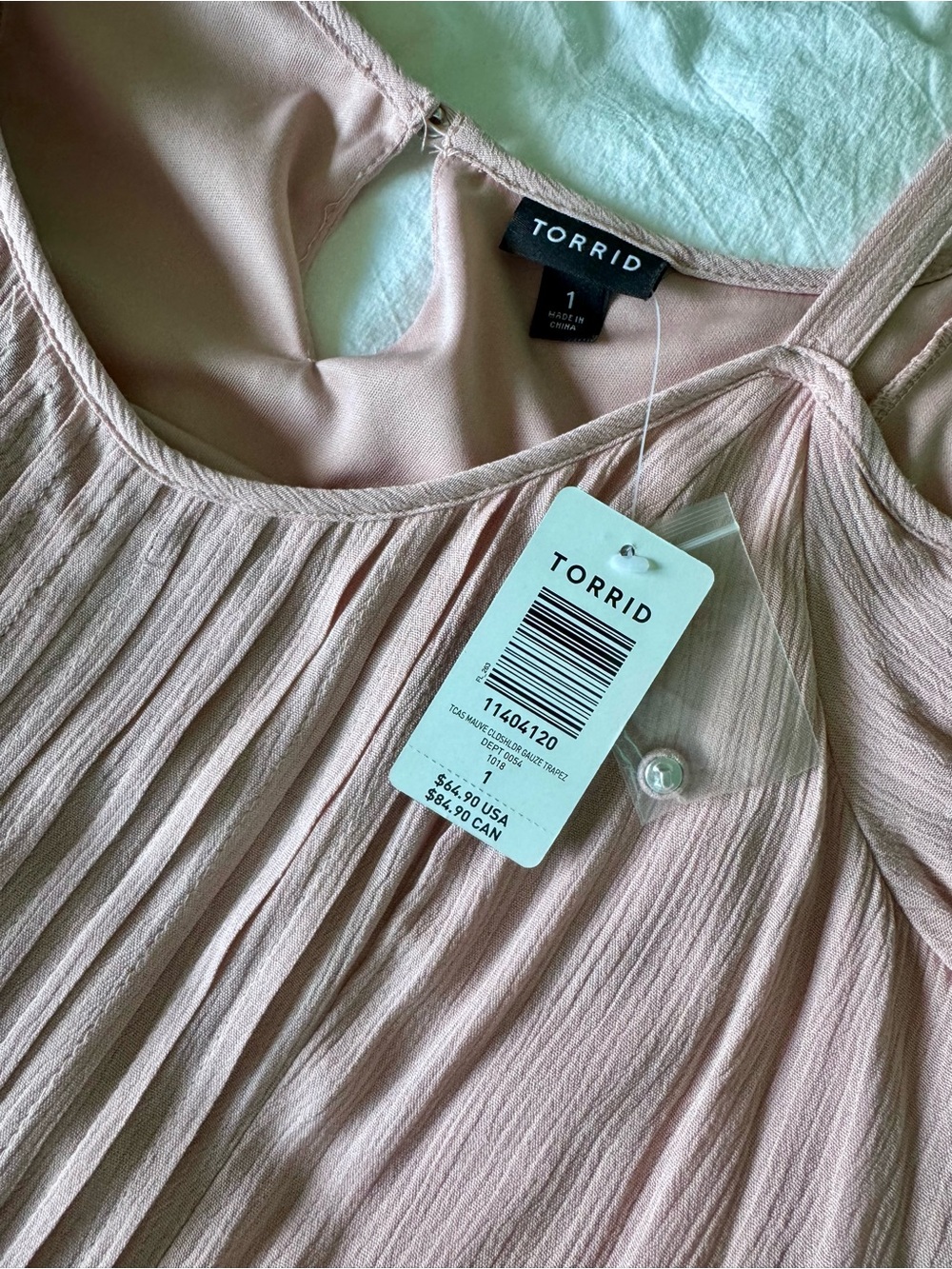 NWT Torrid Blush Pink Cold-Shoulder Dress Size 1 (14/16) - Picture 4 of 5